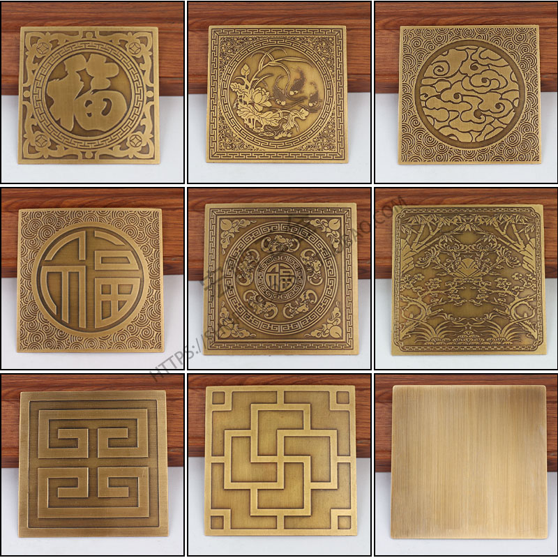 新中式黄铜装饰贴片背景墙