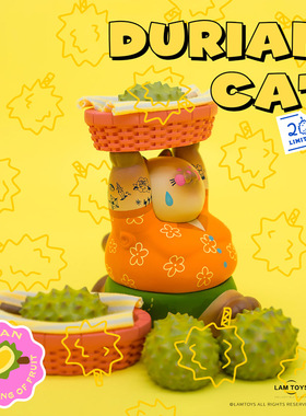 WASATOY多劳多得系列限量版榴莲猫泰国限定潮流玩具桌面摆件盲盒