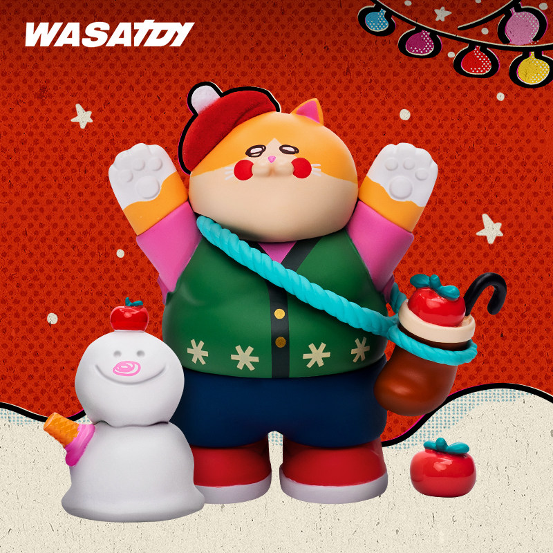 WASATOY 新款多劳多得~雪人猫2021圣诞限定限量版手办吊卡