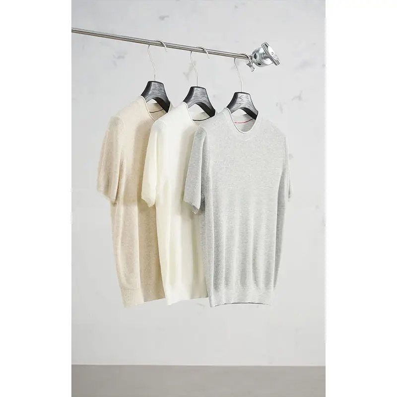 『99%还原』7针棉麻花纱新贵老钱松弛透气圆领短袖针织衫短袖男女