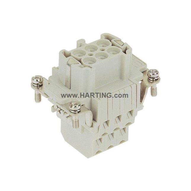 HARTING连接器09330062772母芯双弹片HAN-6ESS-F六针16A/500V原装