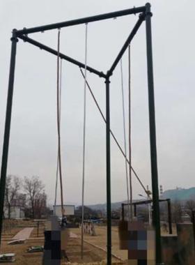 三面攀爬架三角形爬绳爬架室外体能训练攀爬架爬绳爬杆爬软梯