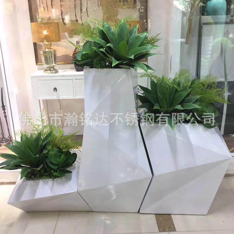 金色创意落地组合金属花箱北欧客厅花插家居装饰烤漆花盆套装摆件