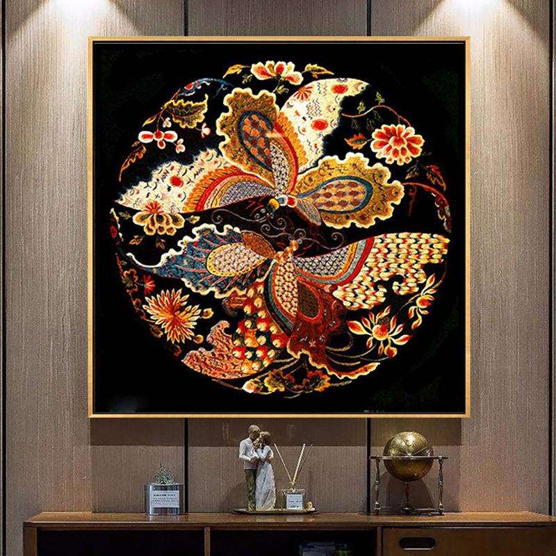 蒙娜丽莎十字绣2024新款线绣客厅凤求凰小幅玄关自己绣手工小件