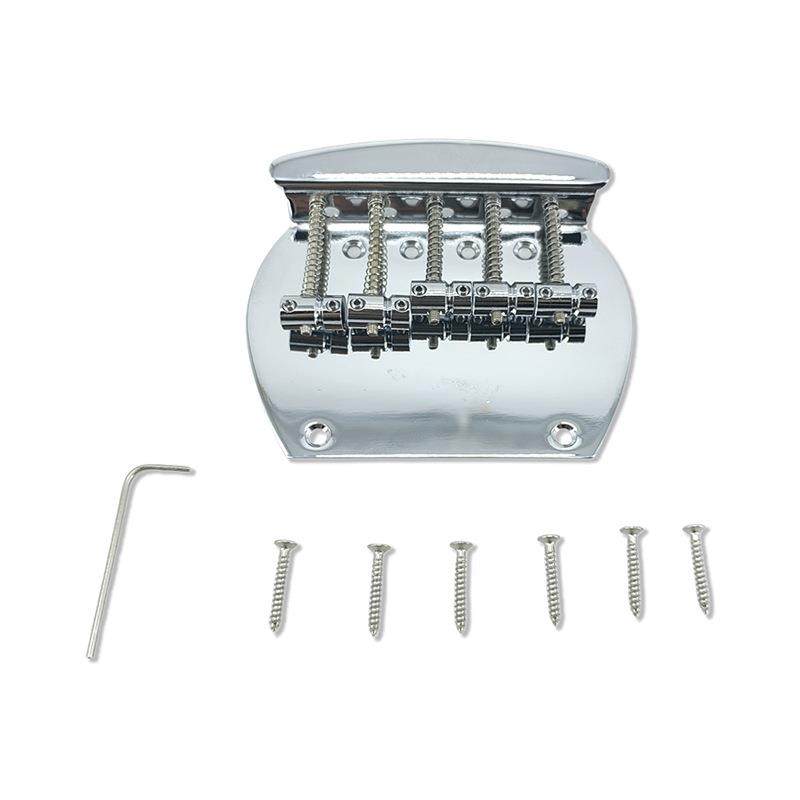 电贝司配件五弦电贝司琴桥拉弦板弦桥5弦电贝斯拉弦板BASS弦桥铬