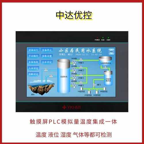 YKHMI中达优控触摸屏plc一体机可编程控制器AD脉冲温度厂家直销
