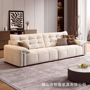 悠奢大象耳朵意式极简猫抓布小户型客厅钢琴键雪尼尔直排布艺沙发