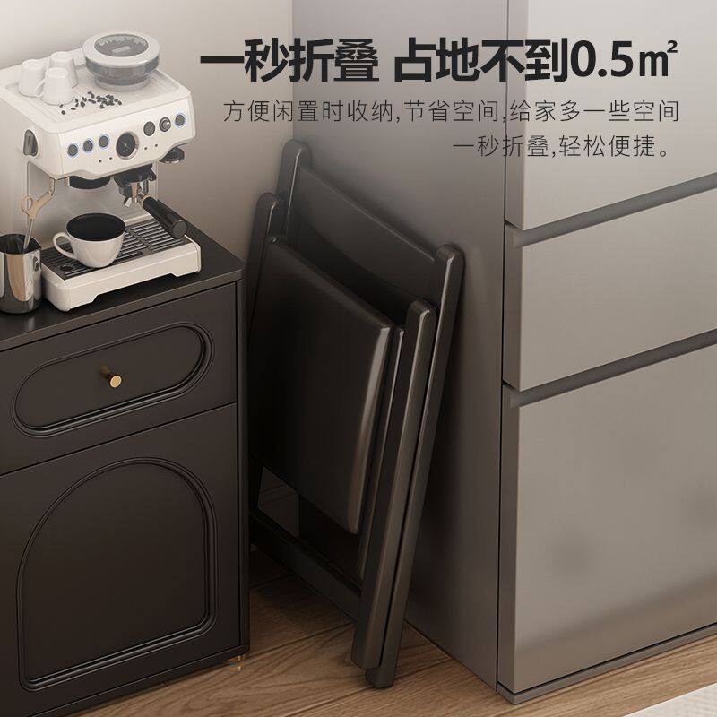 不占地方的折叠餐椅可收纳家用小型实木带靠背椅子久坐便携木折椅