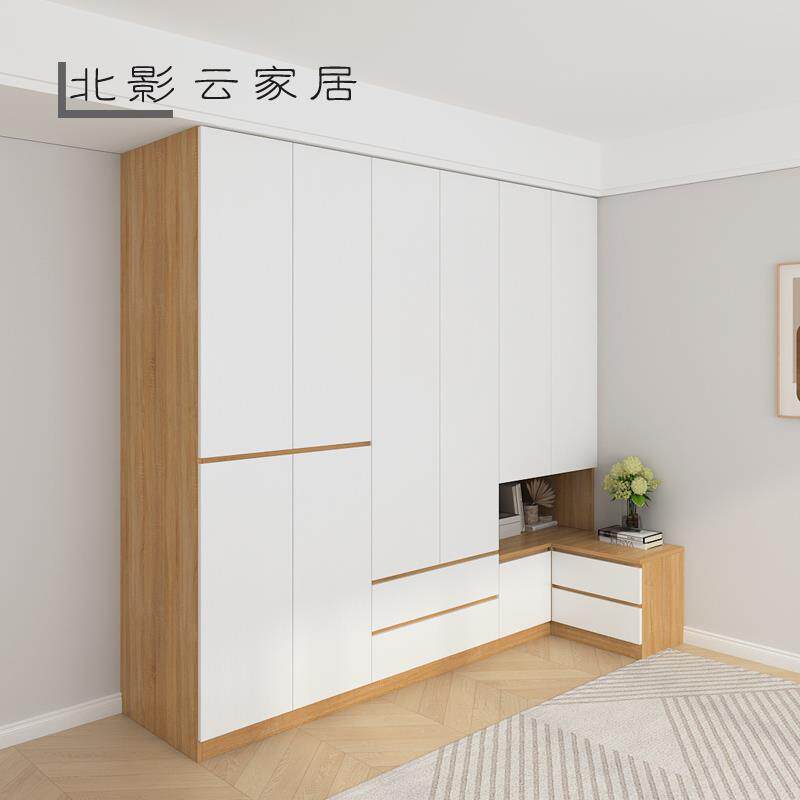 极简开门衣柜带床头柜一体卧室转角衣柜家用挂衣抽屉组合衣橱衣箱