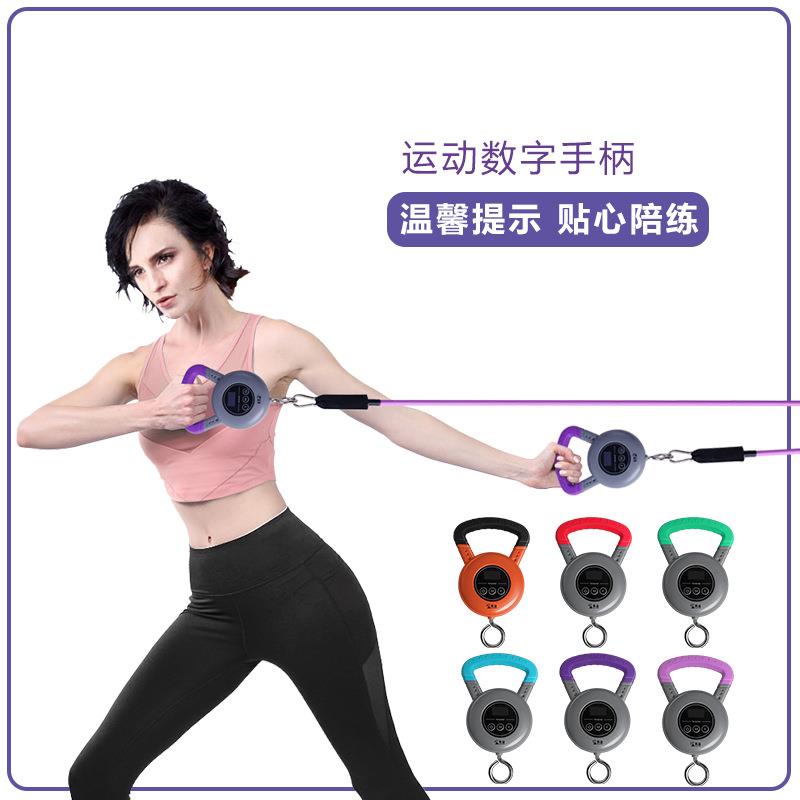 新品计数拉力绳组合套装拉力器拉力带瑜伽训练数字健身拉力器