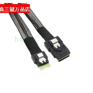 Slim SAS4.0 SFF8654转SFF8087磁盘阵列38P转36P MINI SAS线50CM