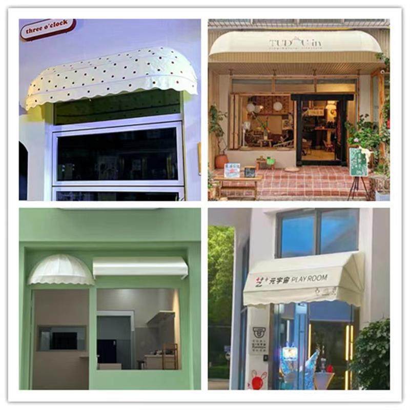 法式弧形雨棚门头装饰固定梯形遮阳棚商铺折叠半圆西瓜篷窗户雨篷