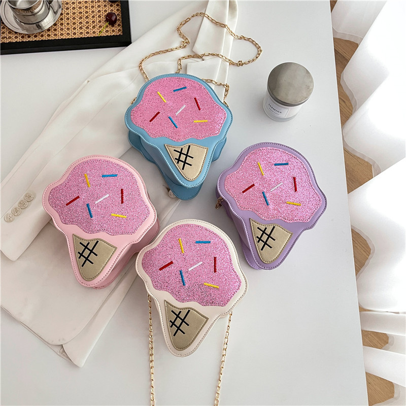 卡通时尚女包包冰淇淋零钱包韩版可爱女生户外休闲手机包女斜挎包