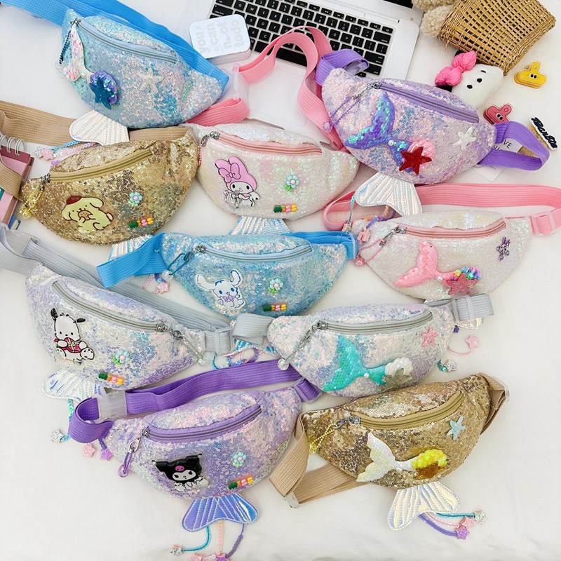 2024新款儿童亮片鱼尾包