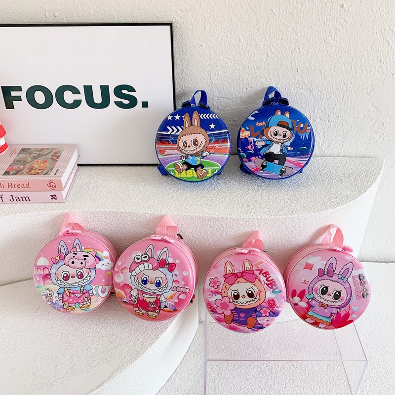跨境儿童包迷你硬壳双肩包户外休闲男女童小背包卡通印花小圆包潮