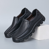 品牌男鞋 户外软底防臭大头中年爸爸鞋 子春秋真皮男式 商务休闲皮鞋
