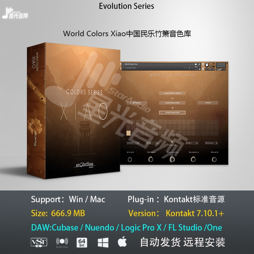 World Colors Xiao中国民乐竹箫音色库PC MAC编曲标准音源