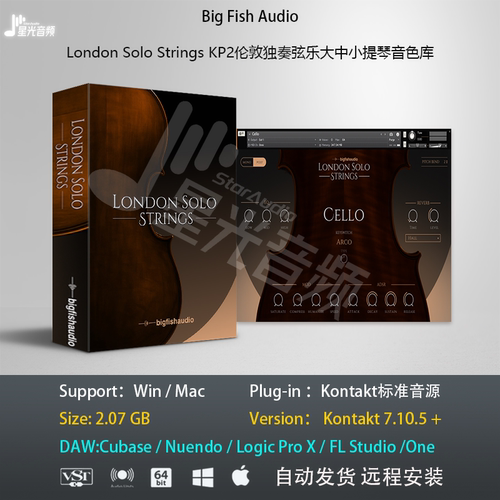 London Solo Strings KP2伦敦独奏弦乐大中小提琴音色库编曲音源