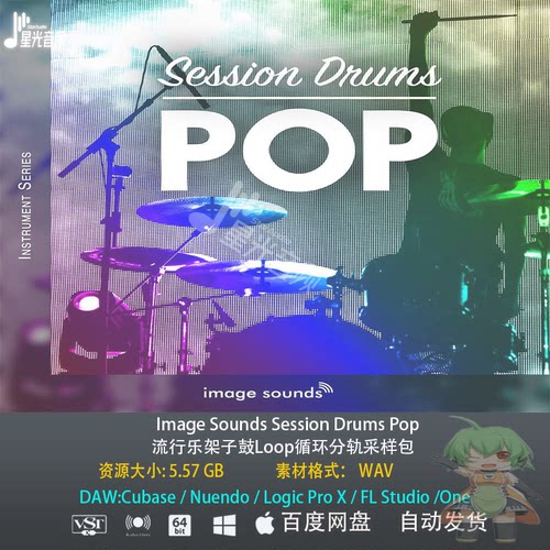 Image Sounds Session Drums Pop流行架子鼓Loop循环采样包素材