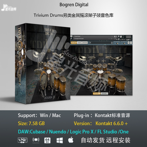 Trivium Drums 另类金属摇滚架子鼓音色库音乐制作康泰克编曲音源