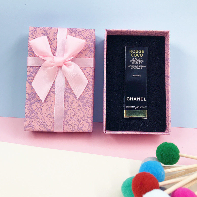粉红蓝色口红小礼盒一支装唇膏外包装盒子高档蝴蝶结礼品盒纸盒子