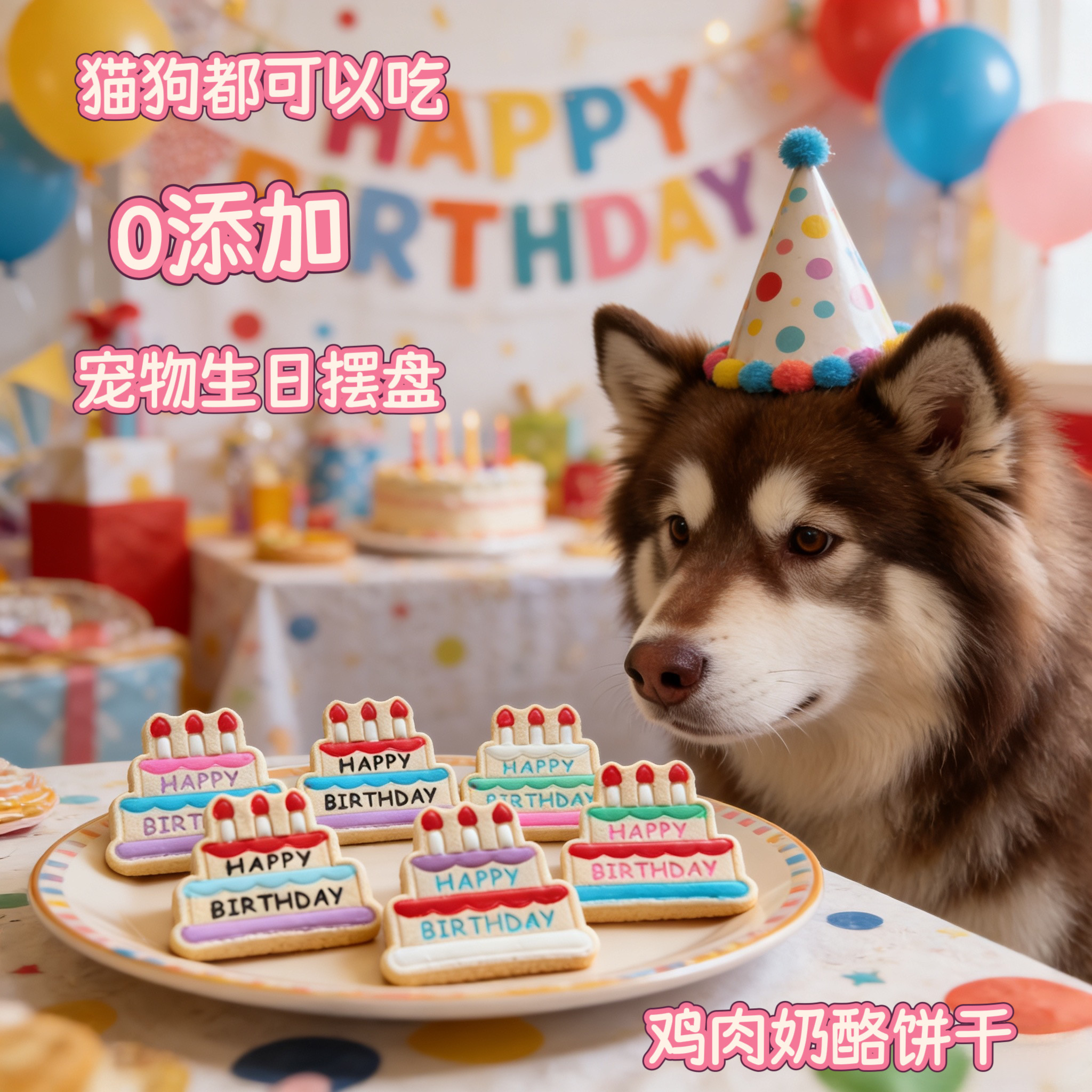 小宠一狼宠物饼干生日狗狗猫咪羊奶淋面零食天然无添加营养训练