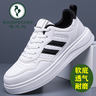 啄木鸟男鞋春季2026新款运动休闲鞋子男软底男士小白鞋透气板鞋男