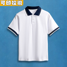 夏季校服短袖T恤定制一模一样小学生初中高中白色polo衫儿童班服