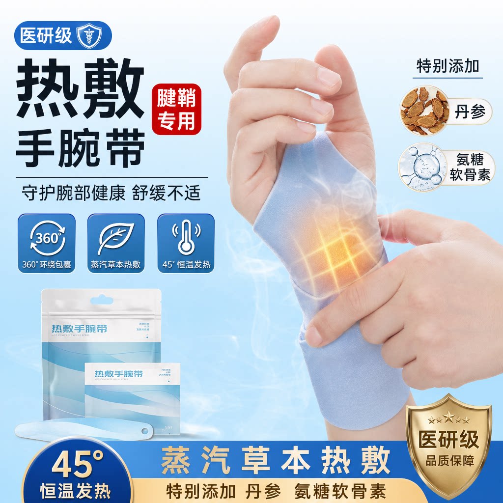 手腕热敷贴丹参艾草护腕鼠标手腱鞘腕带护关节发热神器保暖妈妈手