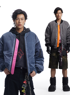 8FF/25SS MA-1bomber美式潮牌重工蜡染飞行员夹克羽绒棉服外套