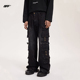 明星同款 8FF 25重工多口袋闪电水洗牛仔裤 宽松街头直筒长裤 潮