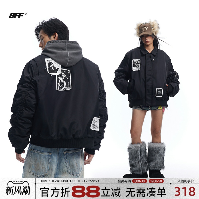 8FF飞行员夹克贴布棉衣