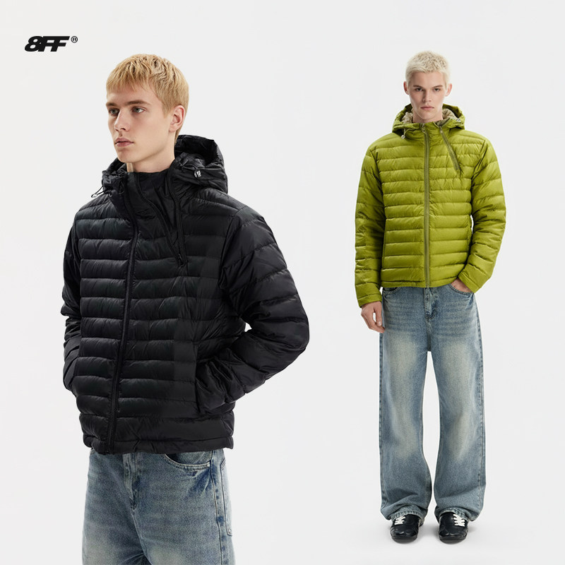 8FF大不相同/25冬季新款排骨羽绒服高质感保暖防寒连帽简约外套