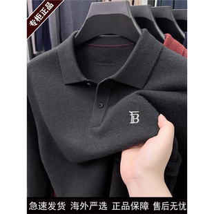 大牌秋冬季 伦巴宝利娇男士 精仿山羊绒薄款 高端毛衣翻领POLO羊毛衫