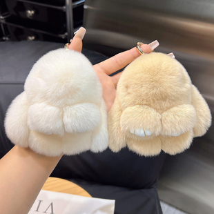 迷你包包挂件毛绒公仔小兔子装死兔钥匙扣挂件书包包挂饰生日礼物