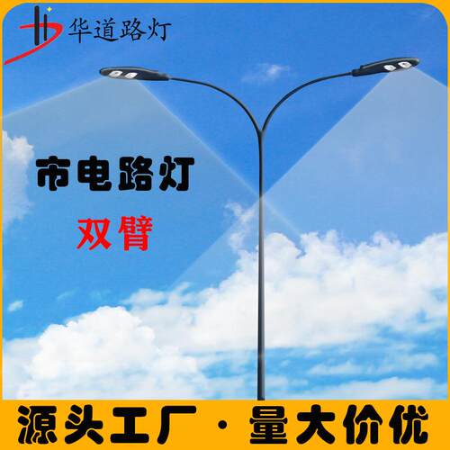 LED双臂市电路灯双头路灯6米-12米市政道路照明