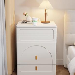 奶油风翻盖小型梳妆台卧室简约现代60cm网红50床头柜一体化妆桌