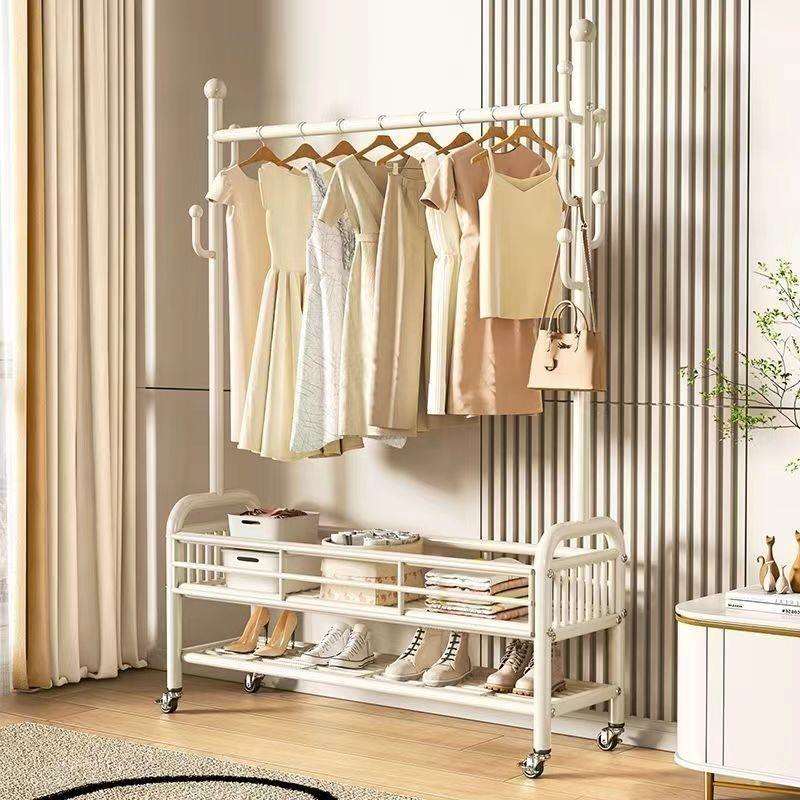 落地挂衣架加粗衣帽架加厚可移动晾衣架阳台晾晒衣服架子电商