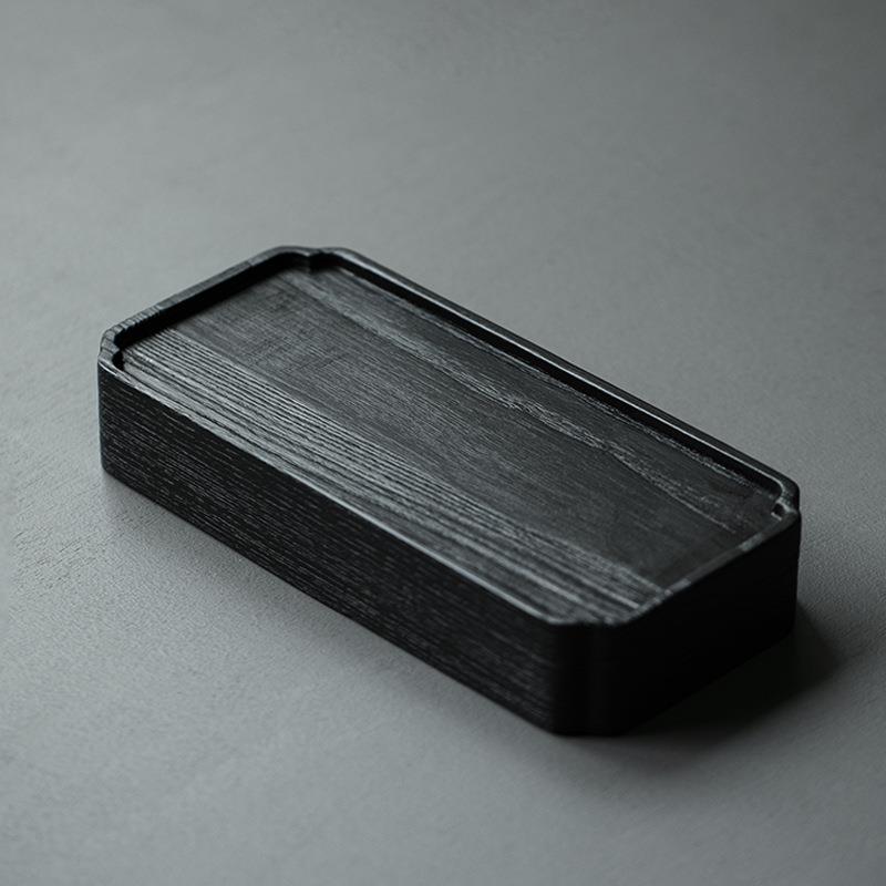 白蜡木碳化干泡台中式原木黑色小型壶承茶托盘小泡茶台茶具茶盘