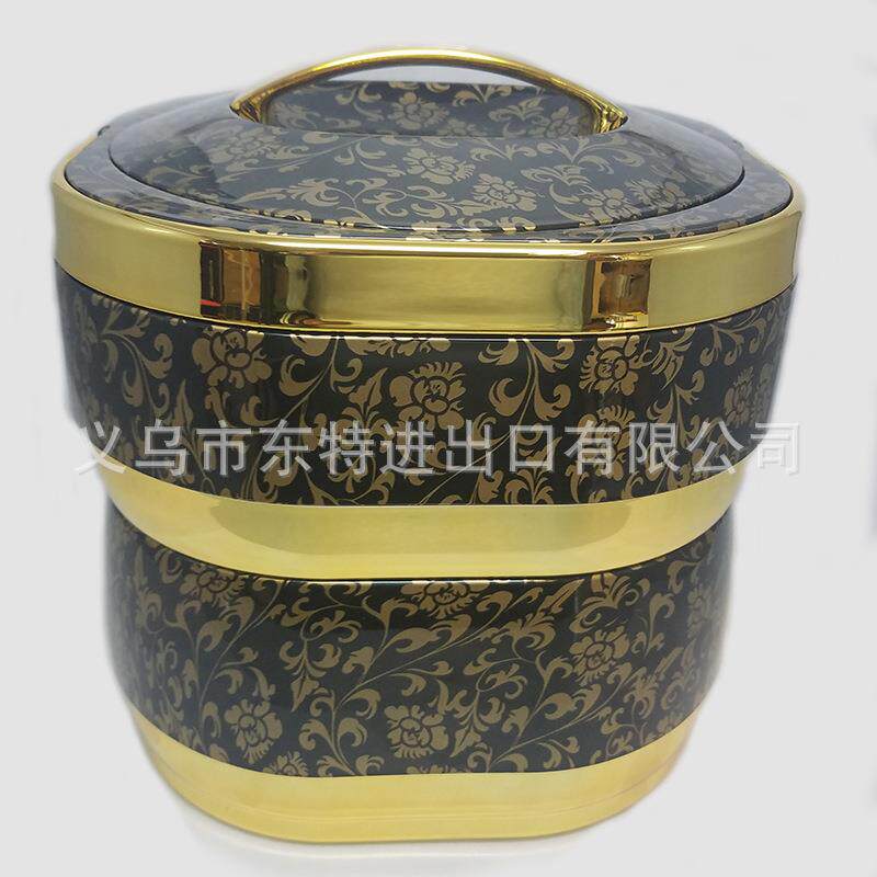 不锈钢方形饭盒多层组合食格大容量饭盒水转印烤漆日式便当盒