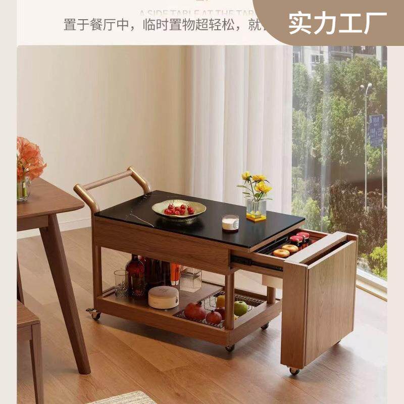 中古风带轮可伸缩茶几客厅百搭现代郊野茶几小户型爆款茶桌木儿童