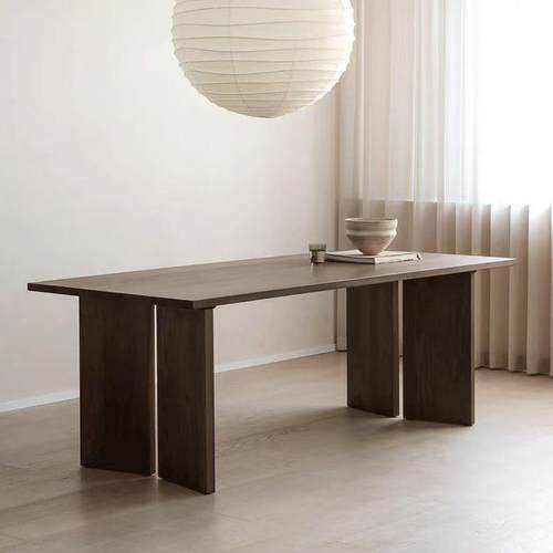 中饭桌古风简约黑胡桃长桌创意餐桌洽谈桌会议桌纯实木家用书桌