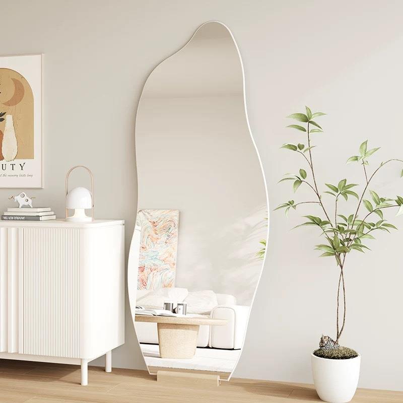 家用异形全身落地试衣镜服装店试衣镜穿衣镜云朵全身镜不规则镜子