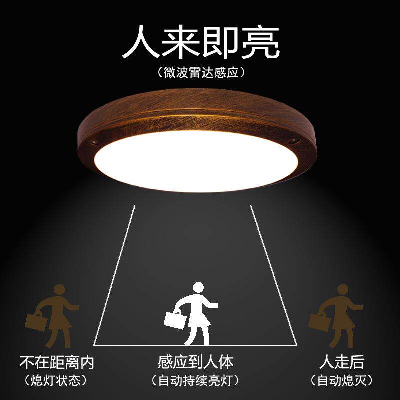 室外人体感应吸顶灯进门入户大门口过道楼梯楼道房檐车库感应灯铝