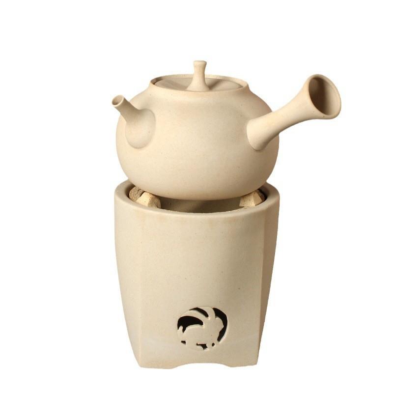 白泥陶壶耐热炭炉煮茶器套装日式侧把壶提梁壶烧水壶窑变釉茶炉