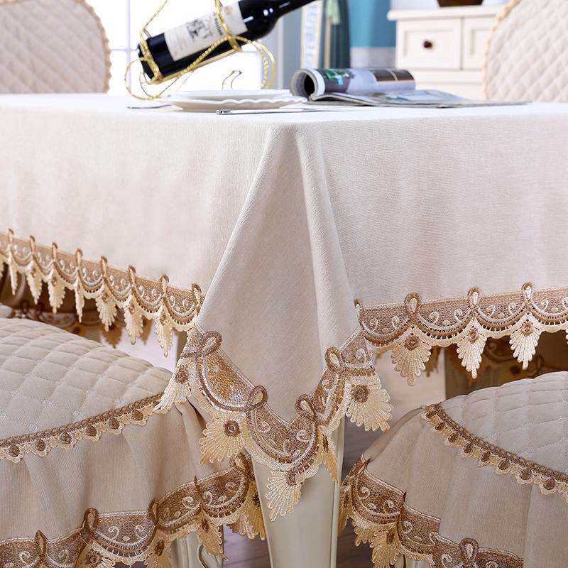 欧式套装圆桌布转盘通用椅子垫家用台布实木餐桌椅套餐椅套椅新品