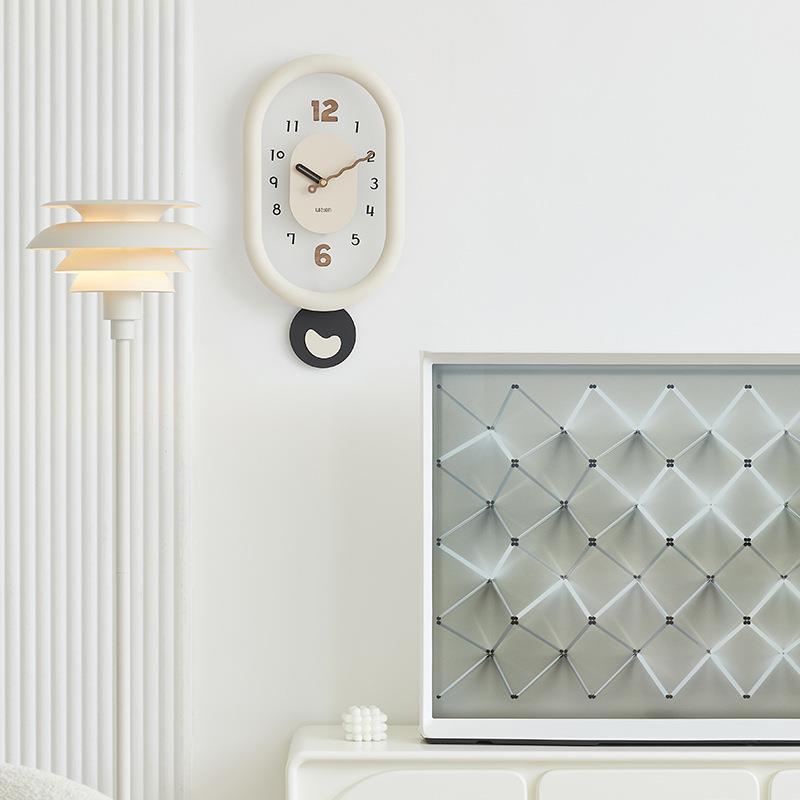 wozoom屋准时尚奶油风客厅挂钟轻奢创意挂墙时钟表墙面装饰品