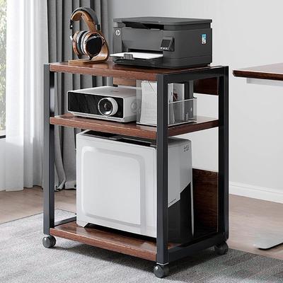 打印机置物架落地办公室多层移动收纳铁艺整理柜电脑主机托架家用