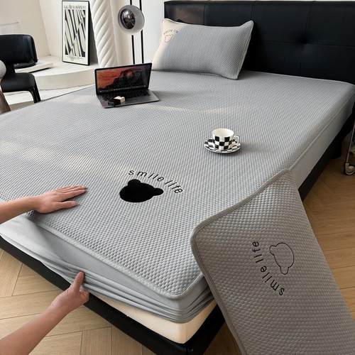 A类冰豆豆凉席三件套夏季可机水洗冰丝席床单夏天空调软席子床笠