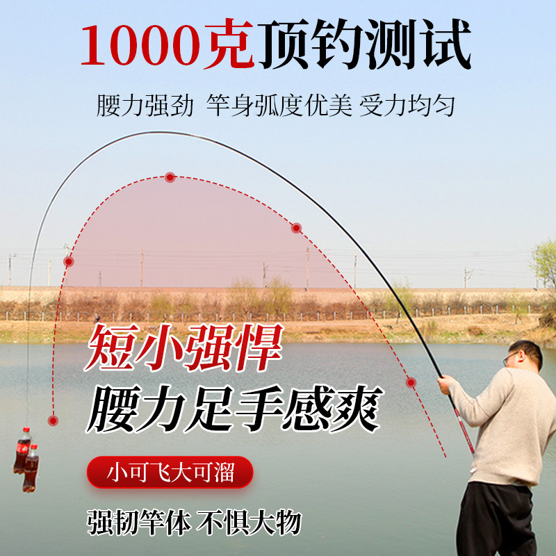 名伦鱼竿旗舰超短便携式溪